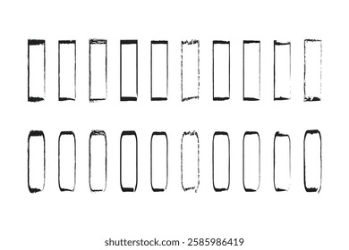 Hand-drawn rectangular and oval frames for graphic design.