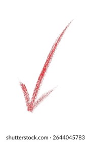 El marcador de flecha roja dibujado a mano está aislado en un fondo transparente, el signo de flecha se dibuja a mano con un marcador. Flecha marcada aislada en el fondo.	