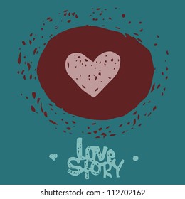 hand-drawn red heart