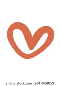 hand-drawn red heart doodle style vector illustration