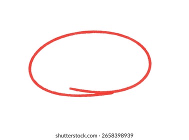 Hand-Drawn Red Highlight Circle or Oval Frame Element