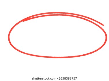 Hand-Drawn Red Highlight Circle or Oval Frame Element