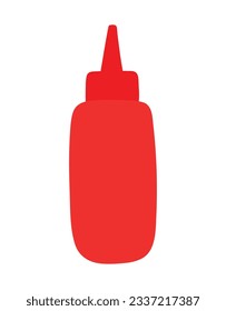 Handdrawn Red Hot chilli sauce and tomato ketchup bottle clip art animated cartoon doodle vector illustration isolated on white background