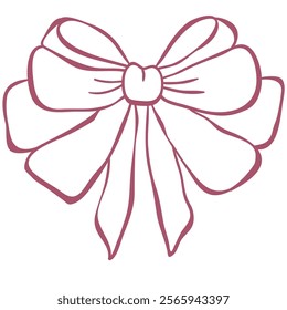 Hand-Drawn Red Vector Bow. Illustration