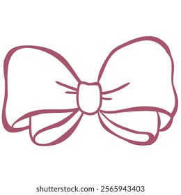 Hand-Drawn Red Vector Bow. Illustration