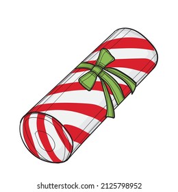 Ilustración vectorial blanca y roja de regalo.