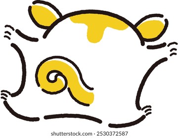 Personajes dibujados a mano, relajados y lindos. Una impresión áspera y elegante. Ilustración vectorial.