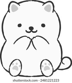 Hand-drawn, relaxed and cute dog. Perfect for creating a rough and stylish impression. Vector illustration.