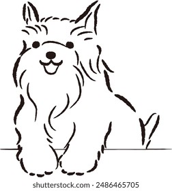 Hand-drawn, relaxed and cute dog. Perfect for creating a rough and stylish impression. Vector illustration.