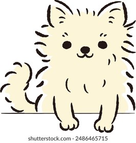 Hand-drawn, relaxed and cute dog. Perfect for creating a rough and stylish impression. Vector illustration.