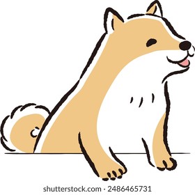 Hand-drawn, relaxed and cute dog. Perfect for creating a rough and stylish impression. Vector illustration.