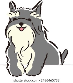 Hand-drawn, relaxed and cute dog. Perfect for creating a rough and stylish impression. Vector illustration.