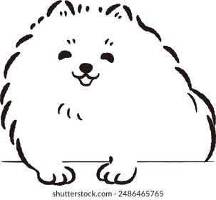 Hand-drawn, relaxed and cute dog. Perfect for creating a rough and stylish impression. Vector illustration.