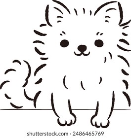 Hand-drawn, relaxed and cute dog. Perfect for creating a rough and stylish impression. Vector illustration.