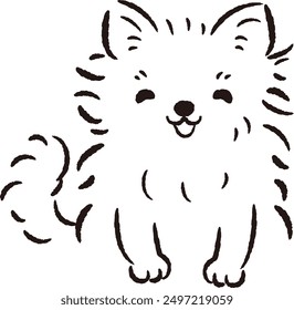 Hand-drawn, relaxed and cute dog. Perfect for creating a rough and stylish impression. Vector illustration.