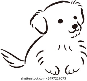 Hand-drawn, relaxed and cute dog. Perfect for creating a rough and stylish impression. Vector illustration.