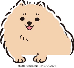Hand-drawn, relaxed and cute dog. Perfect for creating a rough and stylish impression. Vector illustration.
