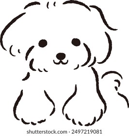 Hand-drawn, relaxed and cute dog. Perfect for creating a rough and stylish impression. Vector illustration.