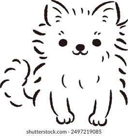 Perro dibujado a mano, relajado y lindo. Perfecto para crear una impresión áspera y elegante. Ilustración vectorial.