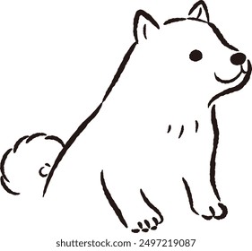 Hand-drawn, relaxed and cute dog. Perfect for creating a rough and stylish impression. Vector illustration.