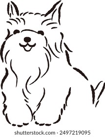 Hand-drawn, relaxed and cute dog. Perfect for creating a rough and stylish impression. Vector illustration.