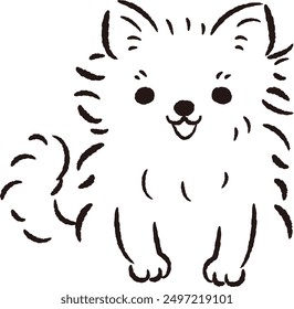 Hand-drawn, relaxed and cute dog. Perfect for creating a rough and stylish impression. Vector illustration.