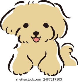 Hand-drawn, relaxed and cute dog. Perfect for creating a rough and stylish impression. Vector illustration.