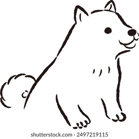 Hand-drawn, relaxed and cute dog. Perfect for creating a rough and stylish impression. Vector illustration.