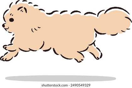 Hand-drawn, relaxed and cute dog. Rough and stylish impression. Vector illustration.