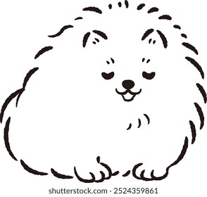 Hand-drawn, relaxed and cute dog. Rough and stylish impression. Vector illustration.