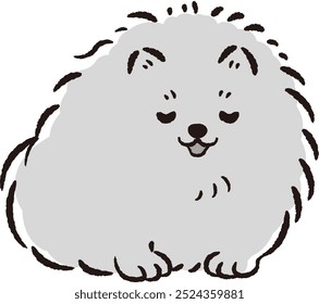 Hand-drawn, relaxed and cute dog. Rough and stylish impression. Vector illustration.