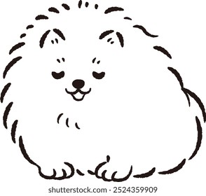 Hand-drawn, relaxed and cute dog. Rough and stylish impression. Vector illustration.