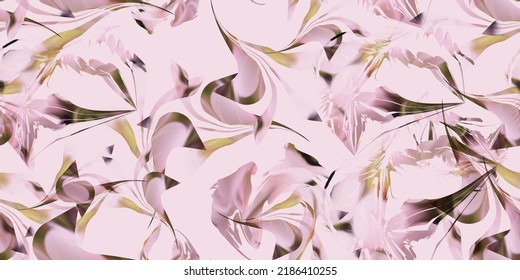 Hand-drawn repeatable vector illustrations. Abstract floral pink watercolor seamless pattern for textile and fabric print