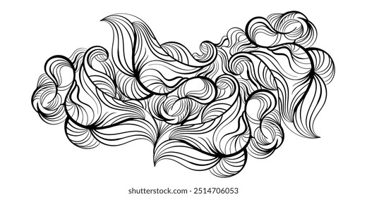 hand-drawn repeating line pattern graphic elements.vector illustration.eps 10