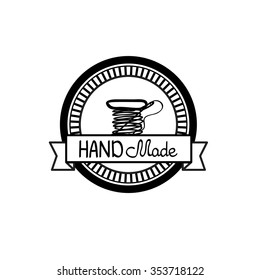 Hand-drawn retro vector hand-made badge stylized icon