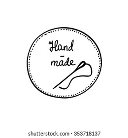 Hand-drawn retro vector hand-made badge stylized icon