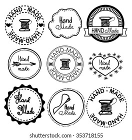 Hand-drawn retro vector hand-made badge stylized icon