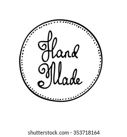 Hand-drawn retro vector hand-made badge stylized icon