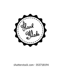 Hand-drawn retro vector hand-made badge stylized icon