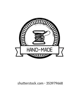 Hand-drawn retro vector hand-made badge stylized icon