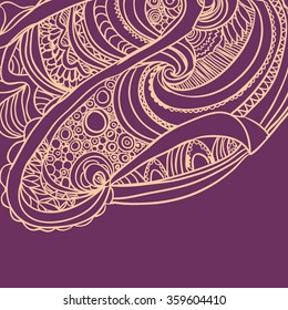 Hand-drawn retro waves pattern, wavy background.