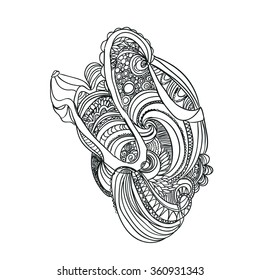 Hand-drawn retro waves pattern, wavy background. Pattern can be used for wallpaper, pattern fills, web page background,surface textures.