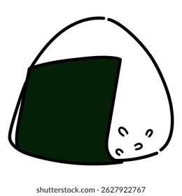 A hand-drawn rice ball vector with a simple, warm feel. Perfect for Japanese food ads, lunch menus, and casual café designs.