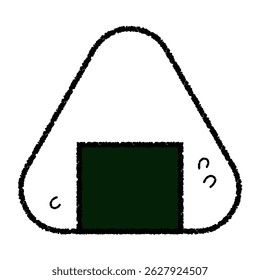 A hand-drawn rice ball vector with a simple, warm feel. Perfect for Japanese food ads, lunch menus, and casual café designs.