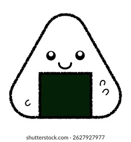 A hand-drawn rice ball vector with a simple, warm feel. Perfect for Japanese food ads, lunch menus, and casual café designs.