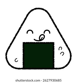 A hand-drawn rice ball vector with a simple, warm feel. Perfect for Japanese food ads, lunch menus, and casual café designs.