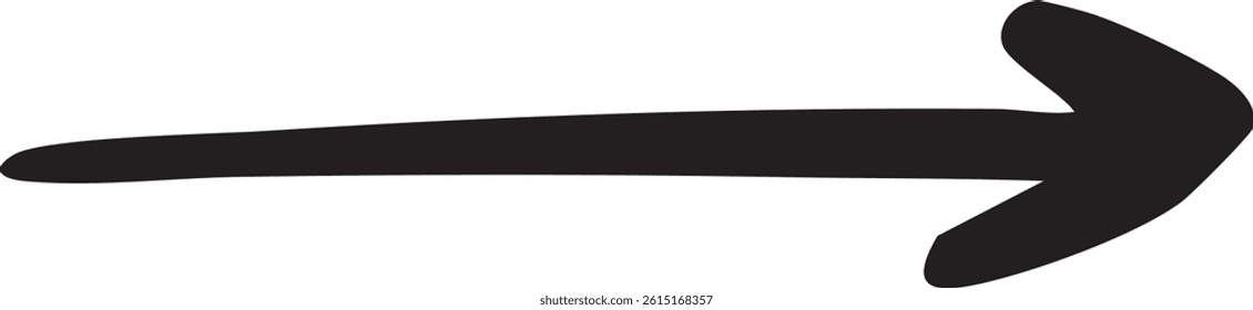 Hand-drawn Right Arrow Black Vector