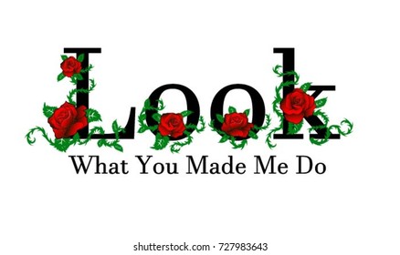 Hand-drawn roses with typography vector for t-shirt printing, graphic tee. Idea for cards