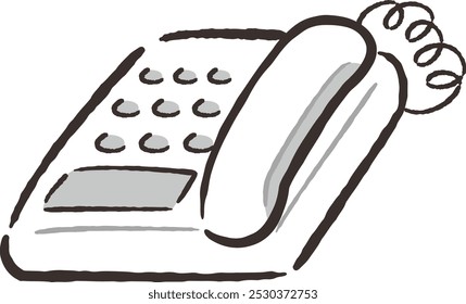 A hand-drawn, rough and stylish business telephone. Vector illustration.