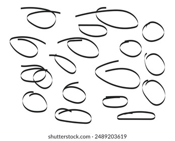 Hand-drawn round circle line sketch